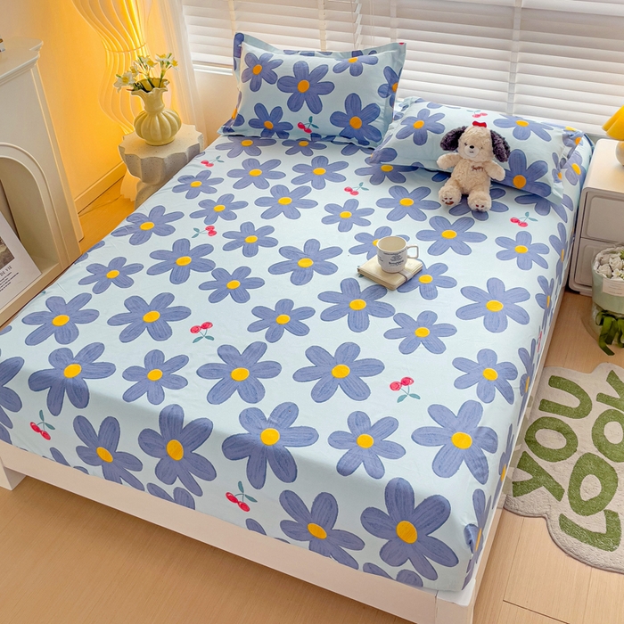 91家纺网 家纺一手货源 找家纺 文黛家居 2025新款时尚印花亲肤床笠单床笠 樱花之恋