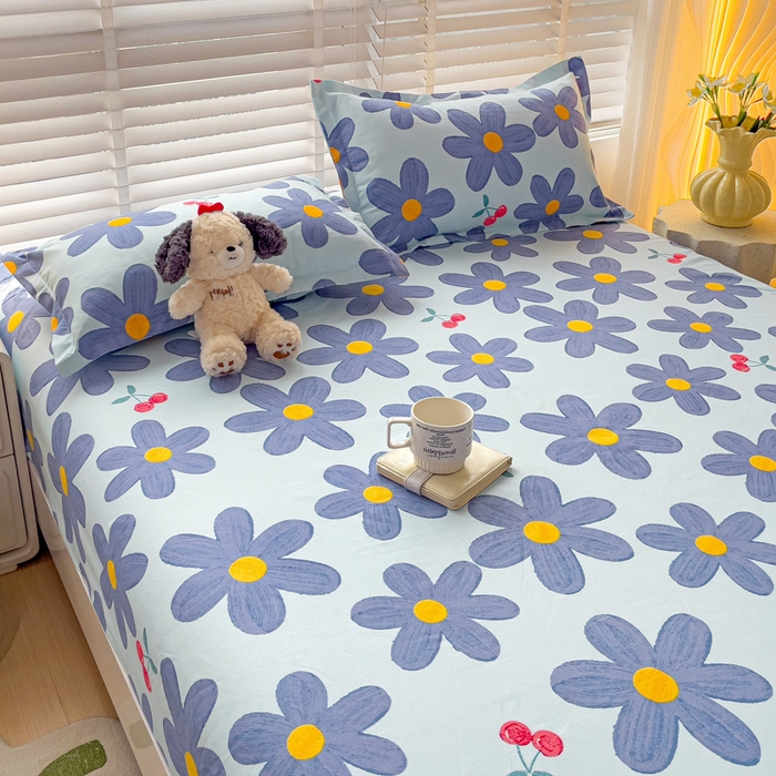 91家纺网 家纺一手货源 找家纺 文黛家居 2025新款时尚印花亲肤床笠单床笠 樱花之恋