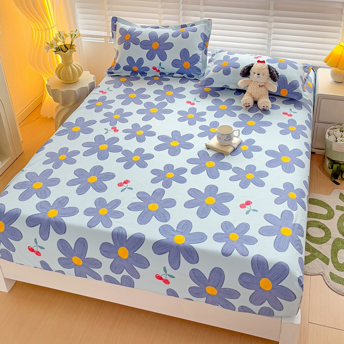 91家纺网 家纺一手货源 找家纺 文黛家居 2025新款时尚印花亲肤床笠单床笠 樱花之恋