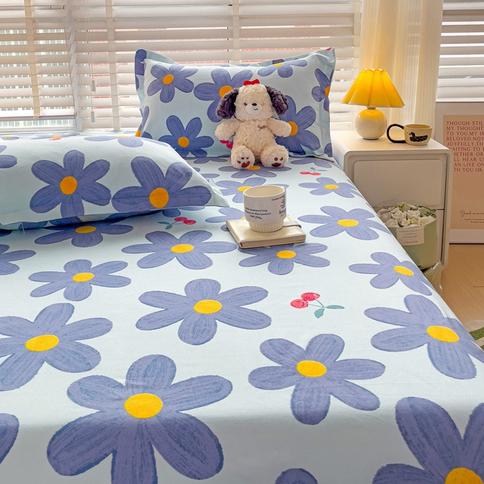 91家纺网 家纺一手货源 找家纺 文黛家居 2025新款时尚印花亲肤床笠单床笠 樱花之恋