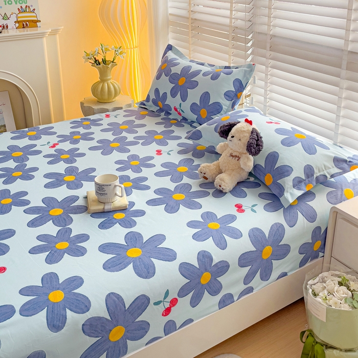 91家纺网 家纺一手货源 找家纺 文黛家居 2025新款时尚印花亲肤床笠单床笠 樱花之恋