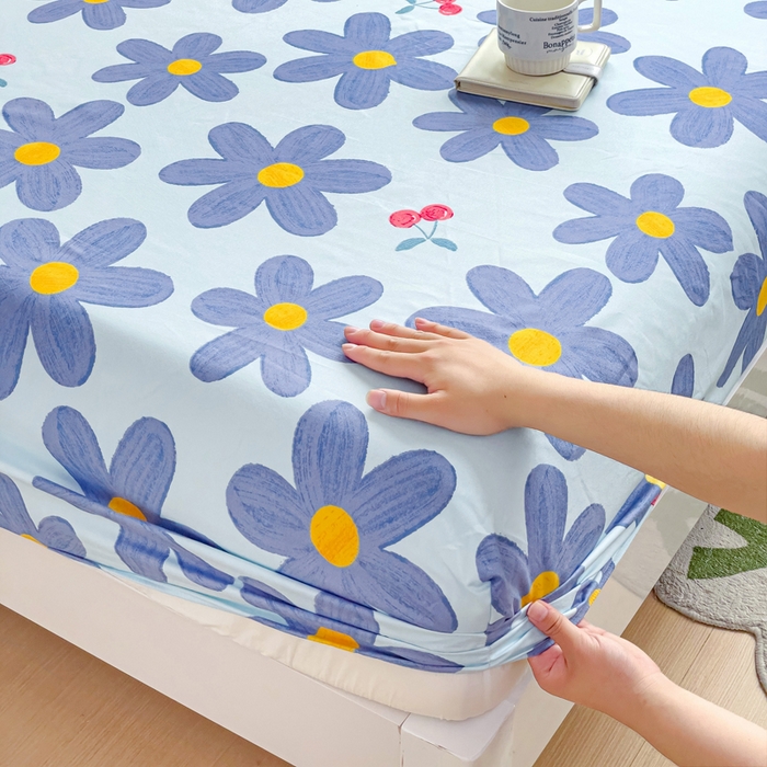 91家纺网 家纺一手货源 找家纺 文黛家居 2025新款时尚印花亲肤床笠单床笠 樱花之恋