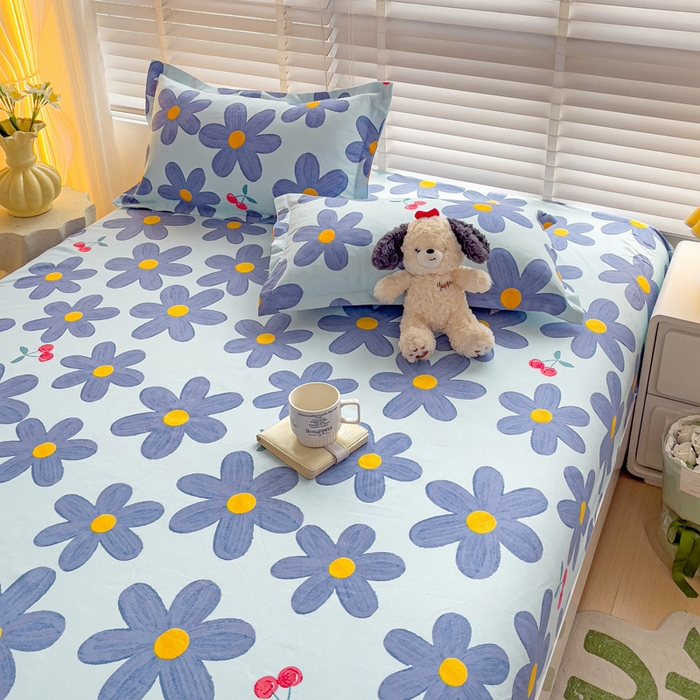 91家纺网 家纺一手货源 找家纺 文黛家居 2025新款时尚印花亲肤床笠单床笠 樱花之恋