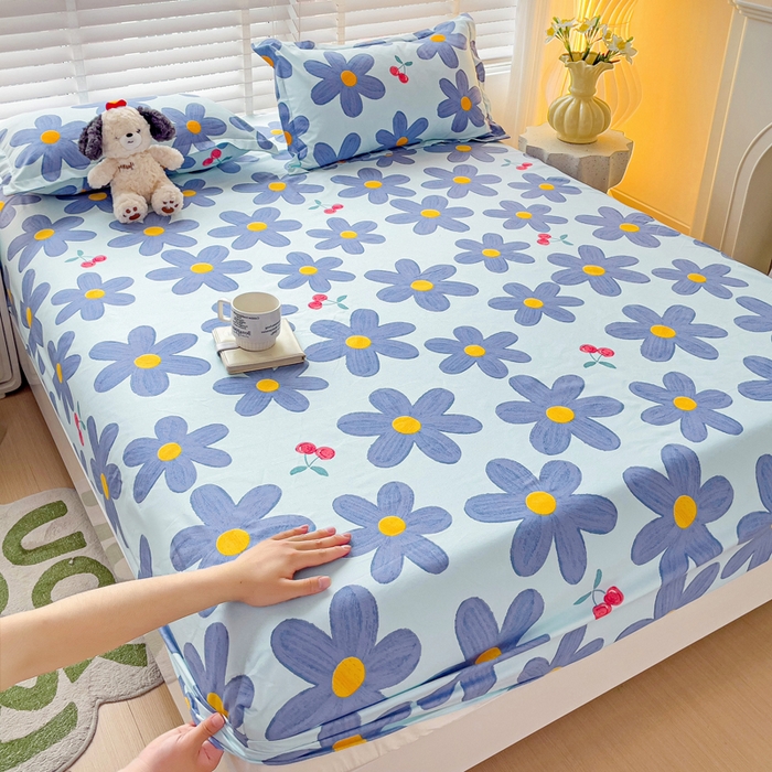 91家纺网 家纺一手货源 找家纺 文黛家居 2025新款时尚印花亲肤床笠单床笠 樱花之恋