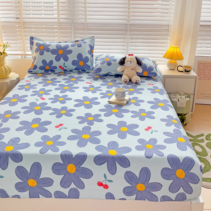 91家纺网 家纺一手货源 找家纺 文黛家居 2025新款时尚印花亲肤床笠单床笠 樱花之恋