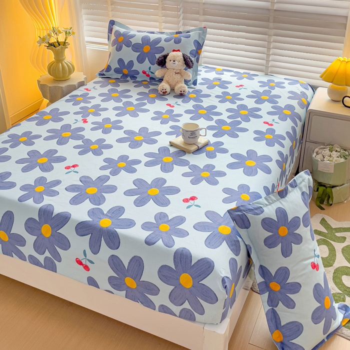 91家纺网 家纺一手货源 找家纺 文黛家居 2025新款时尚印花亲肤床笠单床笠 樱花之恋