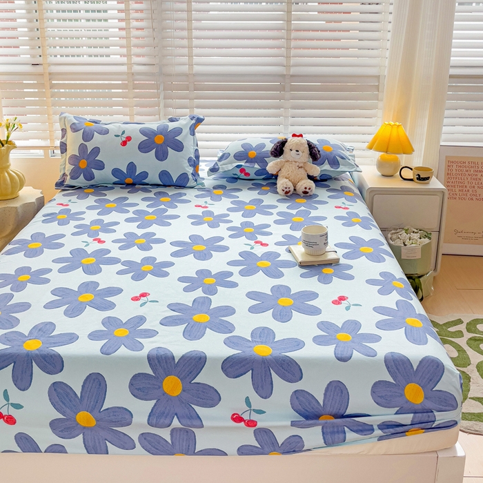 91家纺网 家纺一手货源 找家纺 文黛家居 2025新款时尚印花亲肤床笠单床笠 樱花之恋