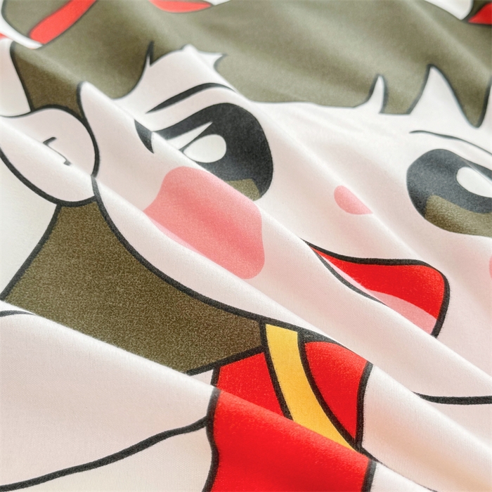 91家纺网 家纺一手货源 找家纺 佑泽家纺 2025活性印花芦荟棉四件套 萌趣灵童