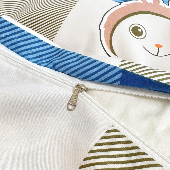 91家纺网 家纺一手货源 找家纺 佑泽家纺 2025活性印花芦荟棉四件套 棋盘格-兔