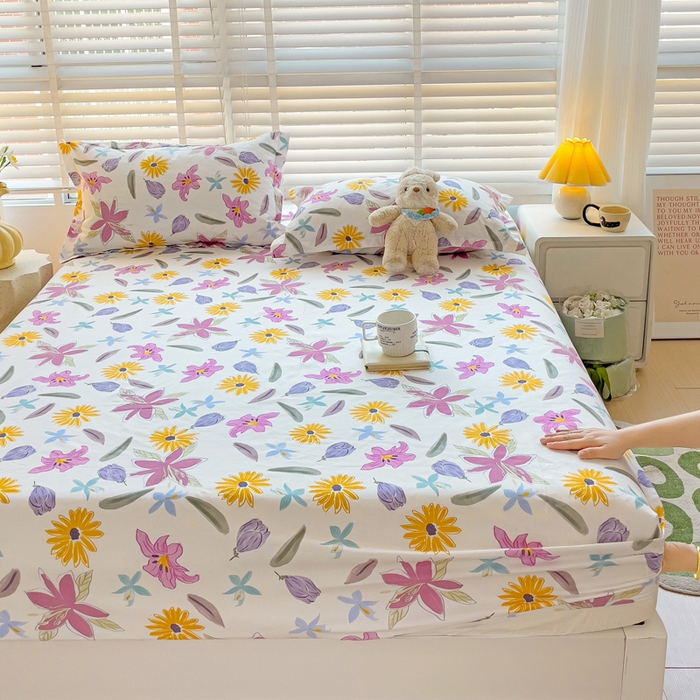 文黛家居 2025新款时尚印花亲肤床笠单床笠 紫韵花开