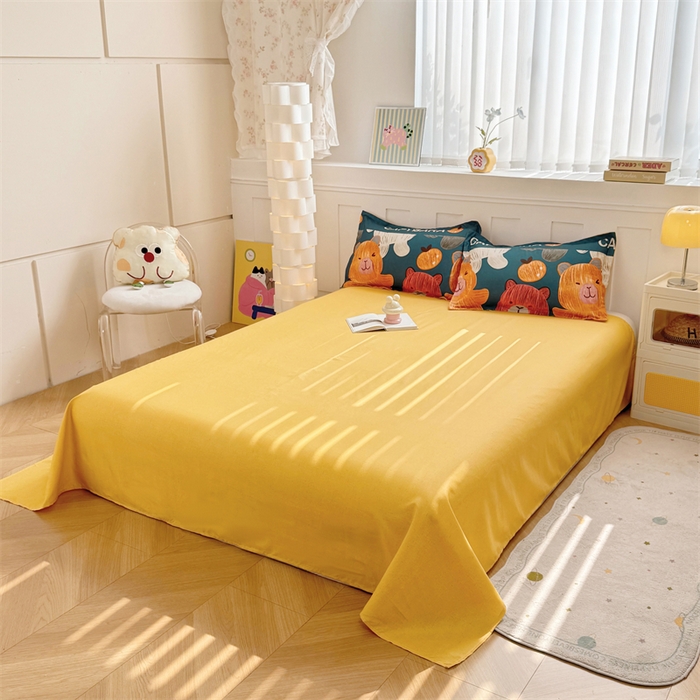 91家纺网 家纺一手货源 找家纺 佑泽家纺 2025活性印花芦荟棉四件套 熊熊世界