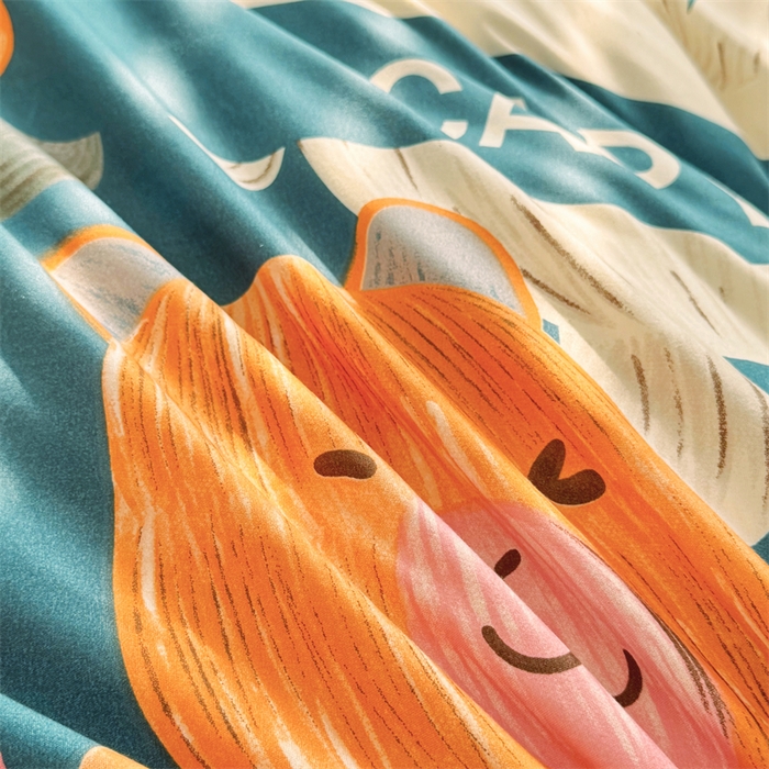 91家纺网 家纺一手货源 找家纺 佑泽家纺 2025活性印花芦荟棉四件套 熊熊世界