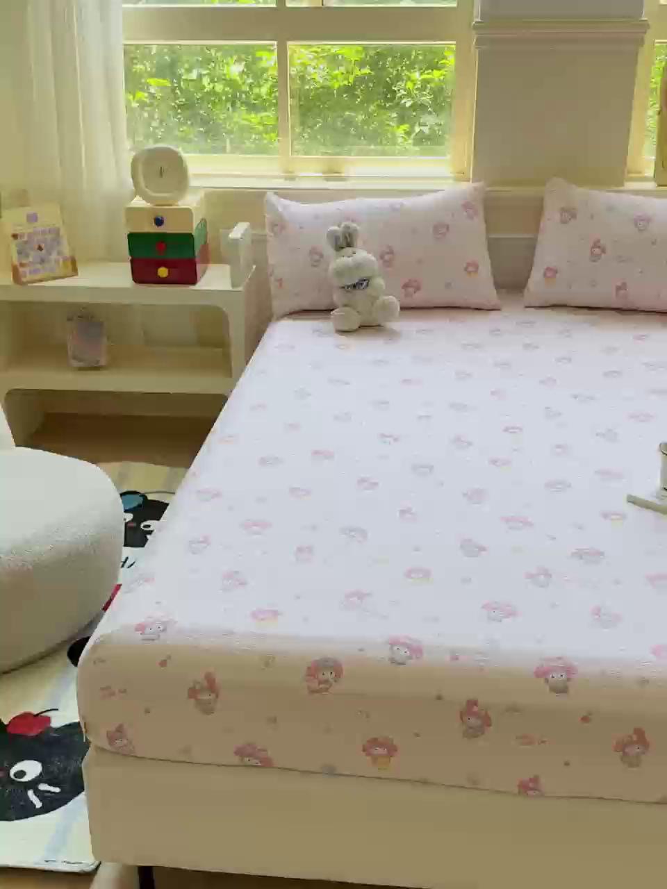 91家纺网 家纺一手货源 找家纺 佑佳家纺2025新款A类高克重水洗棉床笠 莓乐迪