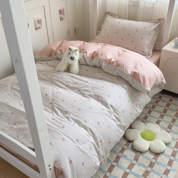 91家纺网 家纺一手货源 找家纺 帕拉美拉 2025新款多功能夏被款被套学生上下铺宿舍三件套被芯六件套格格甜心-粉