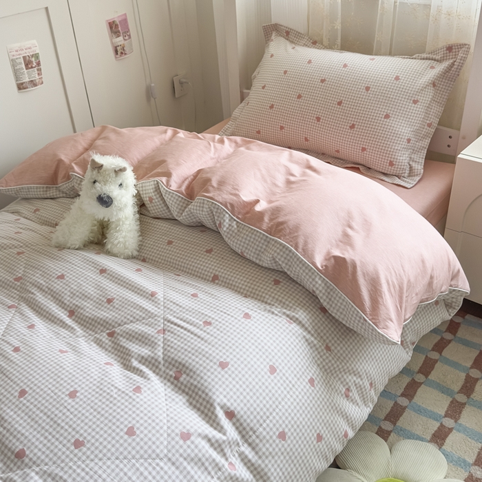 91家纺网 家纺一手货源 找家纺 帕拉美拉 2025新款多功能夏被款被套学生上下铺宿舍三件套被芯六件套格格甜心-粉
