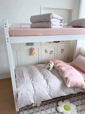 91家纺网 家纺一手货源 找家纺 帕拉美拉 2025新款多功能夏被款被套学生上下铺宿舍三件套被芯六件套格格甜心-粉