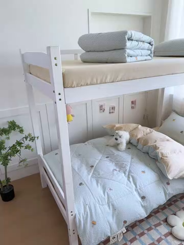 91家纺网 家纺一手货源 找家纺 帕拉美拉 2025新款多功能夏被款被套学生上下铺宿舍三件套被芯六件套菇菇物语-绿