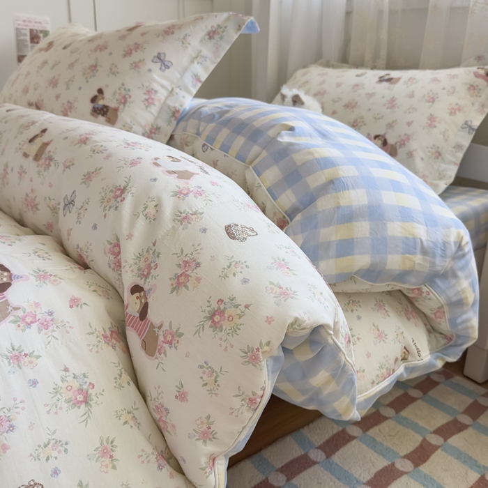 91家纺网 家纺一手货源 找家纺 帕拉美拉 2025新款多功能夏被款被套学生上下铺宿舍三件套被芯六件套花田小狗