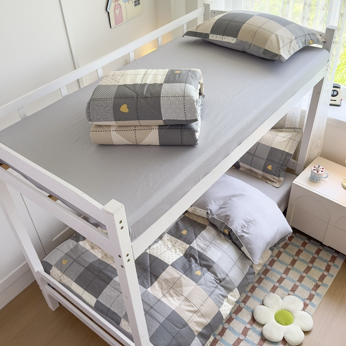 91家纺网 家纺一手货源 找家纺 帕拉美拉 2025新款多功能夏被款被套学生上下铺宿舍三件套被芯六件套积木电台-咖