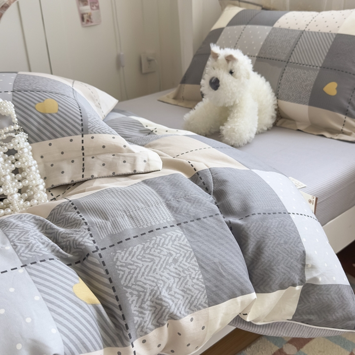 91家纺网 家纺一手货源 找家纺 帕拉美拉 2025新款多功能夏被款被套学生上下铺宿舍三件套被芯六件套积木电台-咖