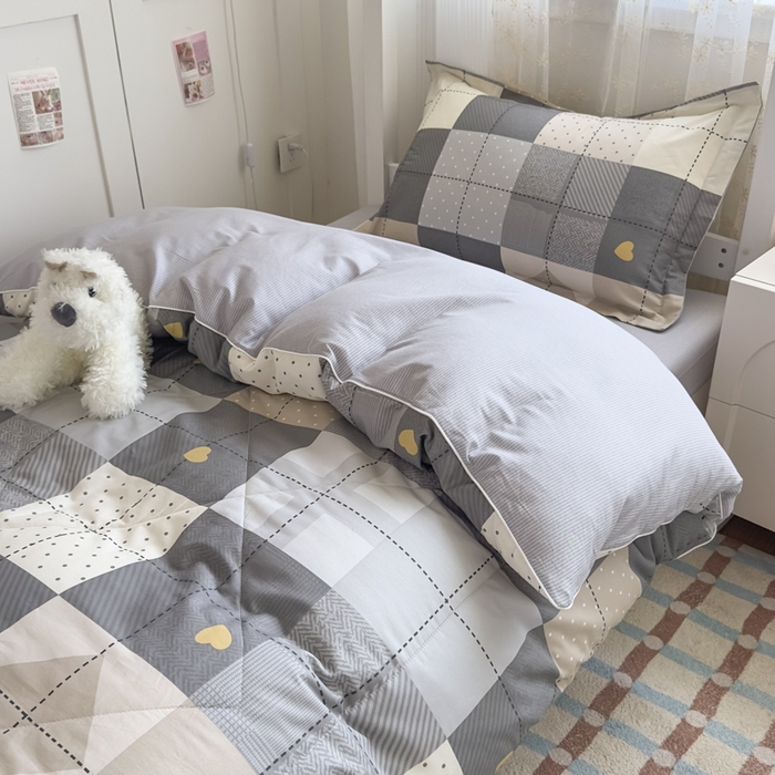 91家纺网 家纺一手货源 找家纺 帕拉美拉 2025新款多功能夏被款被套学生上下铺宿舍三件套被芯六件套积木电台-咖