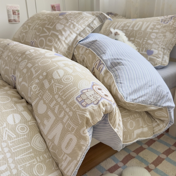 91家纺网 家纺一手货源 找家纺 帕拉美拉 2025新款多功能夏被款被套学生上下铺宿舍三件套被芯六件套拉布兔兔