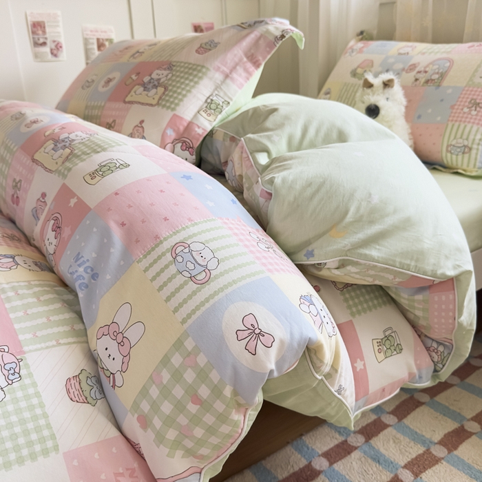 91家纺网 家纺一手货源 找家纺 帕拉美拉 2025新款多功能夏被款被套学生上下铺宿舍三件套被芯六件套蜜罐小镇