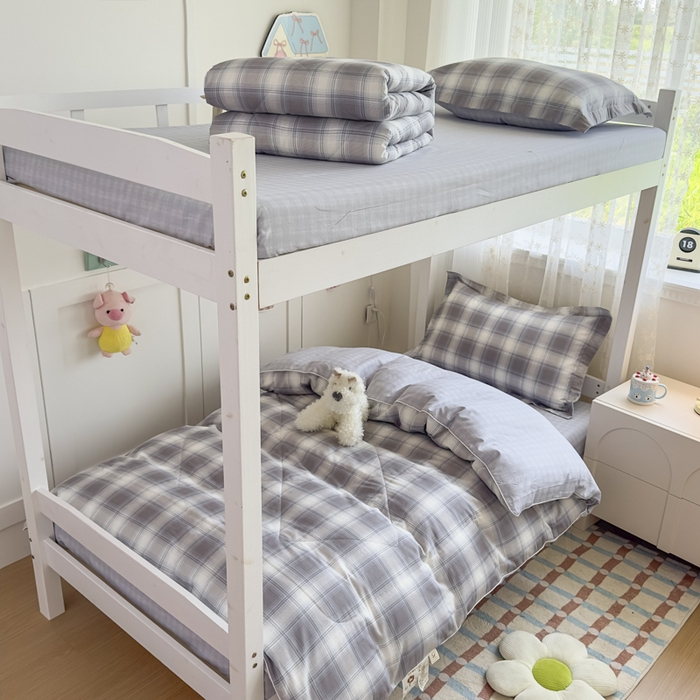 帕拉美拉 2025新款多功能夏被款被套学生上下铺宿舍三件套被芯六件套摩卡条纹-蓝