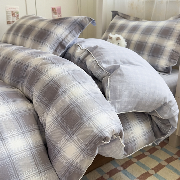 91家纺网 家纺一手货源 找家纺 帕拉美拉 2025新款多功能夏被款被套学生上下铺宿舍三件套被芯六件套摩卡条纹-蓝