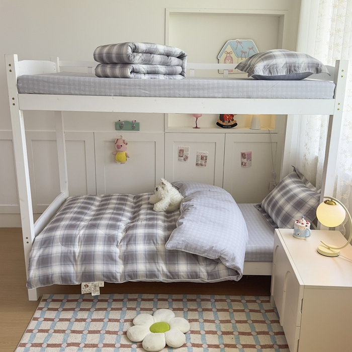 91家纺网 家纺一手货源 找家纺 帕拉美拉 2025新款多功能夏被款被套学生上下铺宿舍三件套被芯六件套摩卡条纹-蓝