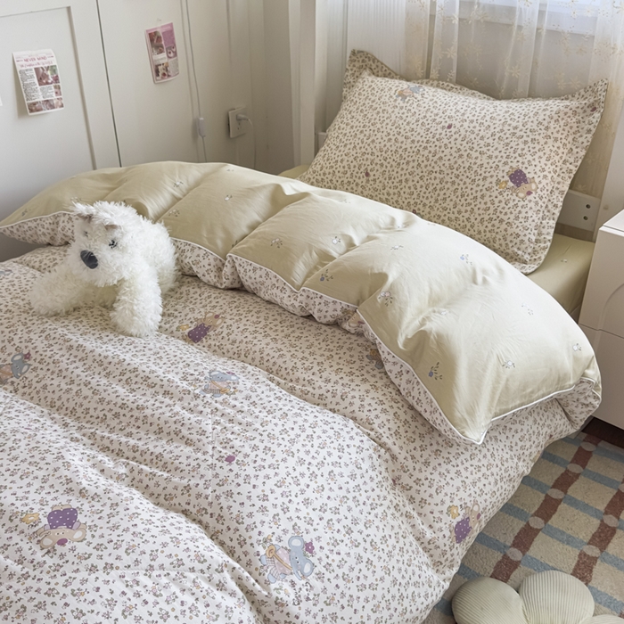 91家纺网 家纺一手货源 找家纺 帕拉美拉 2025新款多功能夏被款被套学生上下铺宿舍三件套被芯六件套南语小象