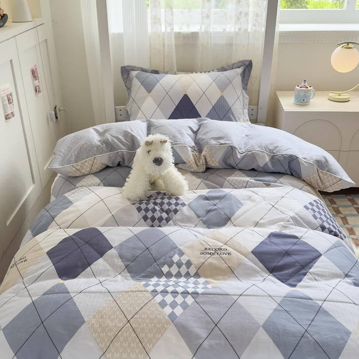 91家纺网 家纺一手货源 找家纺 帕拉美拉 2025新款多功能夏被款被套学生上下铺宿舍三件套被芯六件套鹏程万里