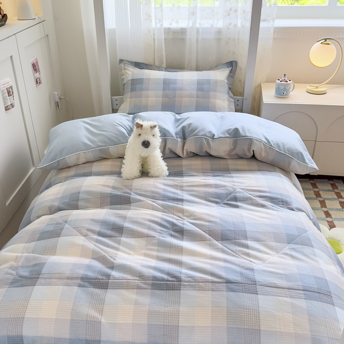 91家纺网 家纺一手货源 找家纺 帕拉美拉 2025新款多功能夏被款被套学生上下铺宿舍三件套被芯六件套启航