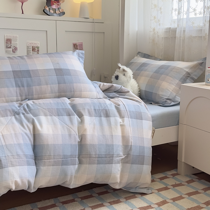 91家纺网 家纺一手货源 找家纺 帕拉美拉 2025新款多功能夏被款被套学生上下铺宿舍三件套被芯六件套启航