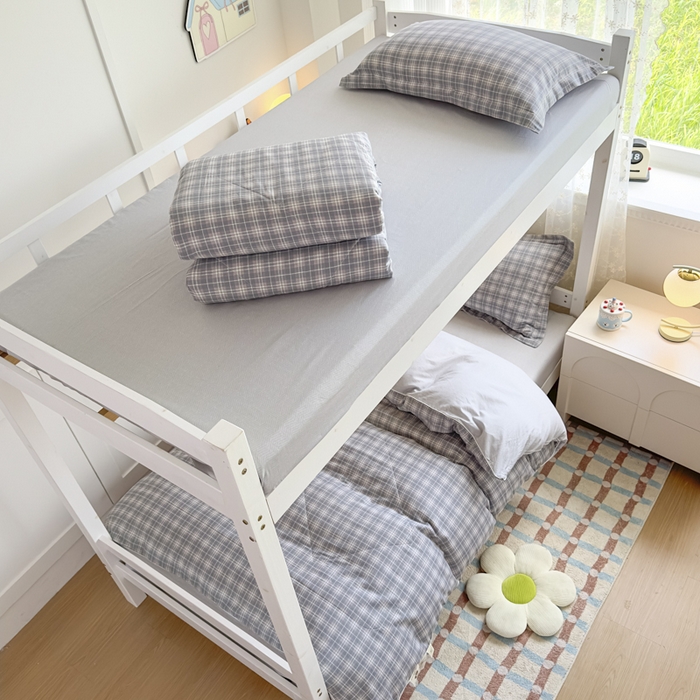 91家纺网 家纺一手货源 找家纺 帕拉美拉 2025新款多功能夏被款被套学生上下铺宿舍三件套被芯六件套舒曼时光-灰