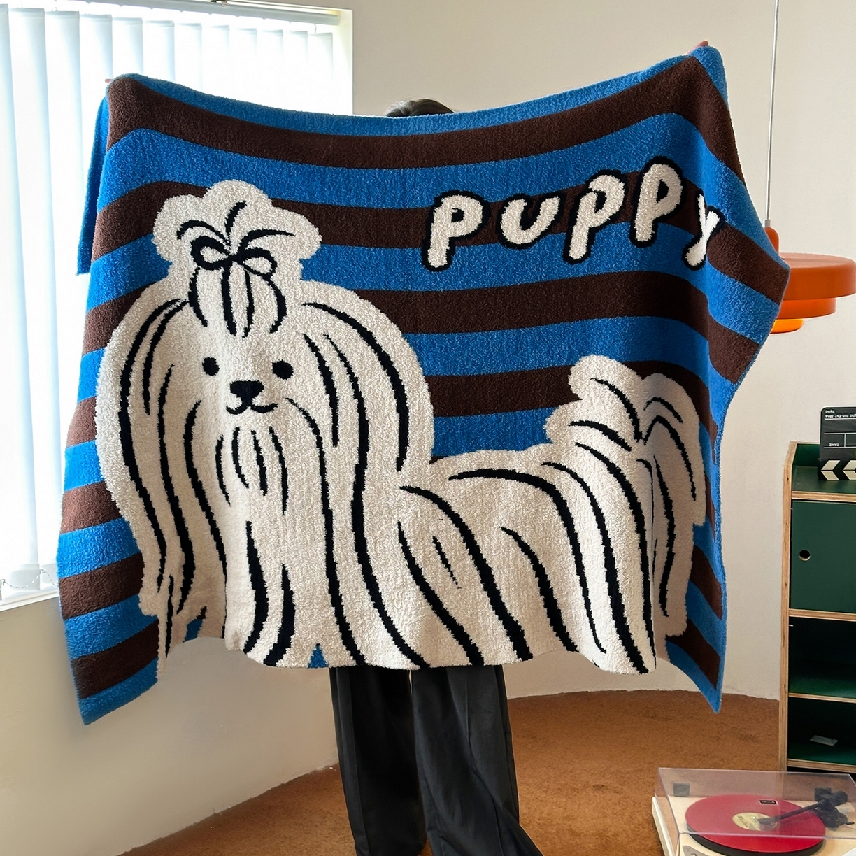 91家纺网 家纺一手货源 找家纺 （总）RYB红黄兰 2025新款设计师原创多功能针织半边绒毛毯午休毯盖毯加厚毯子毛毯毯子