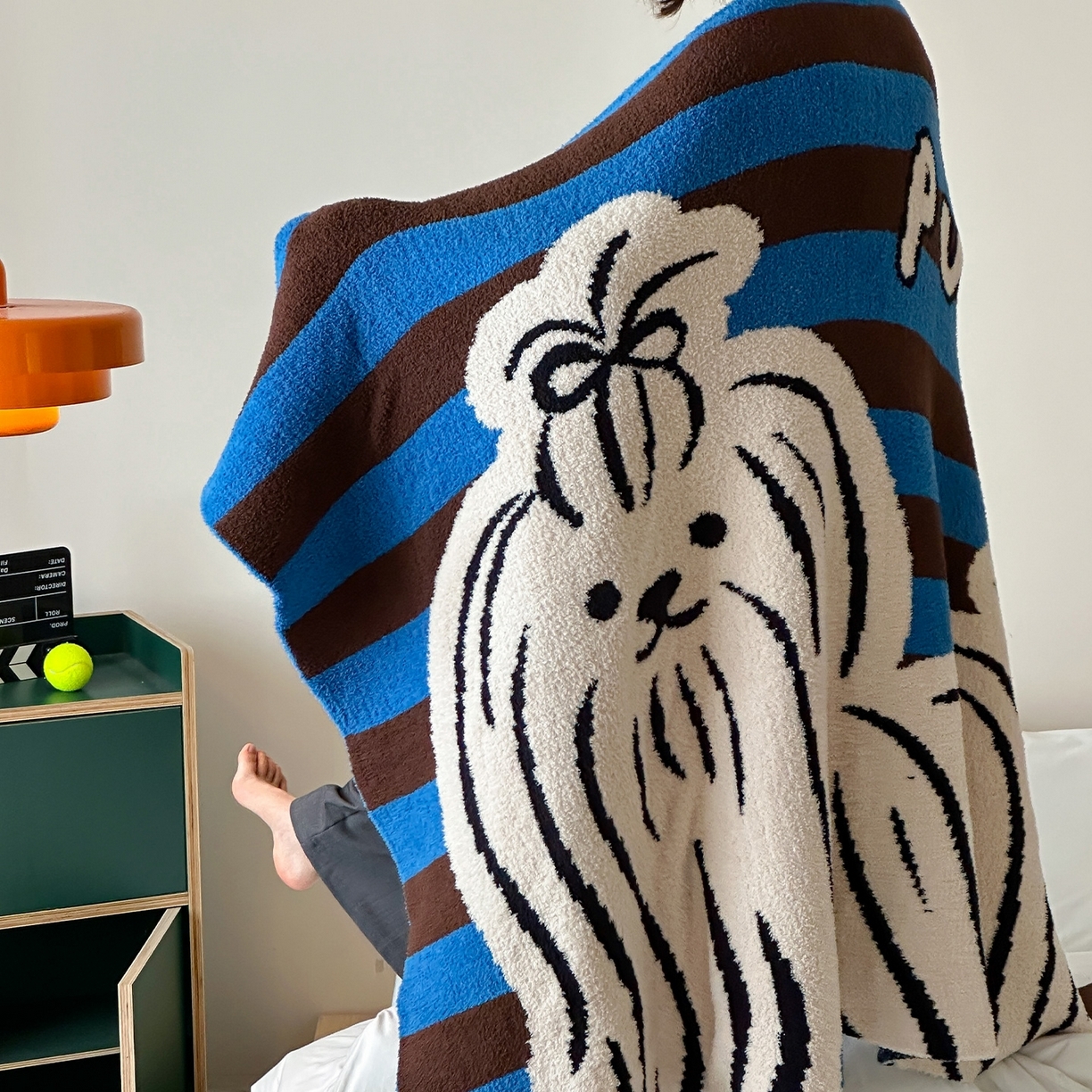 91家纺网 家纺一手货源 找家纺 （总）RYB红黄兰 2025新款设计师原创多功能针织半边绒毛毯午休毯盖毯加厚毯子毛毯毯子