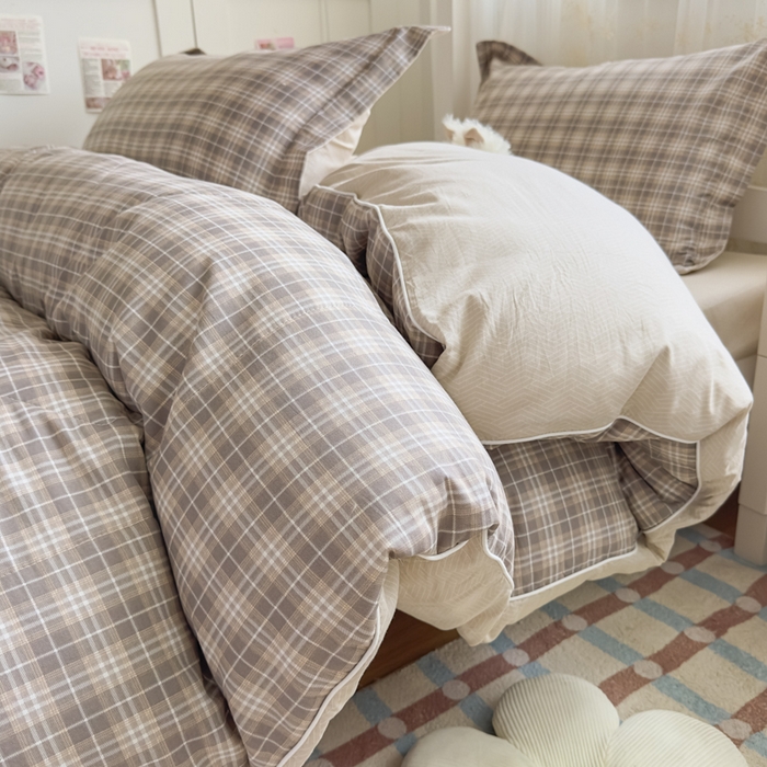 91家纺网 家纺一手货源 找家纺 帕拉美拉 2025新款多功能夏被款被套学生上下铺宿舍三件套被芯六件套舒曼时光-咖