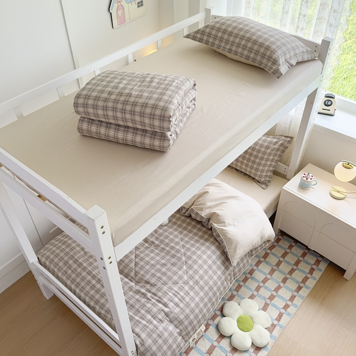 91家纺网 家纺一手货源 找家纺 帕拉美拉 2025新款多功能夏被款被套学生上下铺宿舍三件套被芯六件套舒曼时光-咖