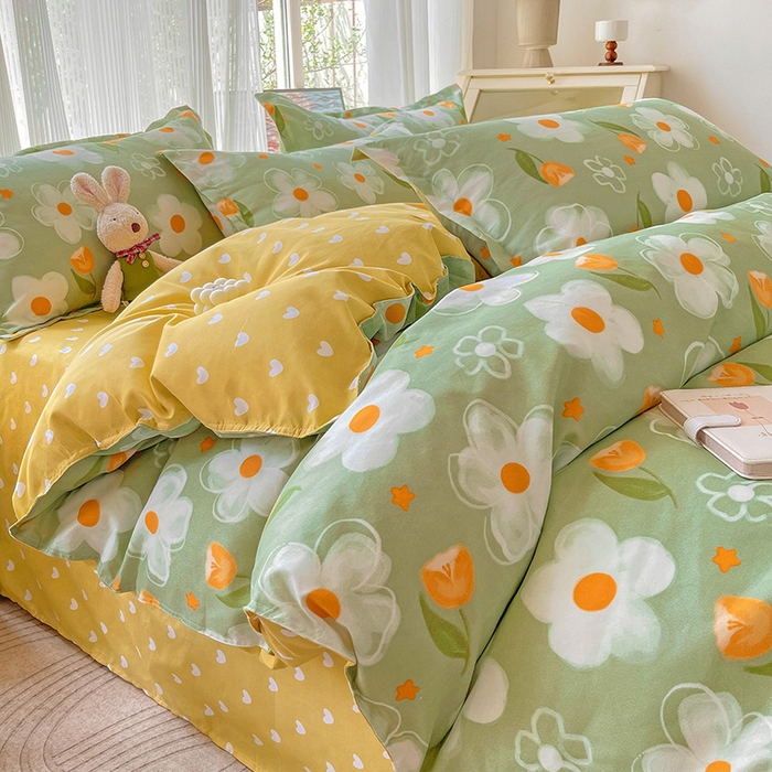 91家纺网 家纺一手货源 找家纺 文黛家居 2025新款植物羊绒小版花四件套 初语