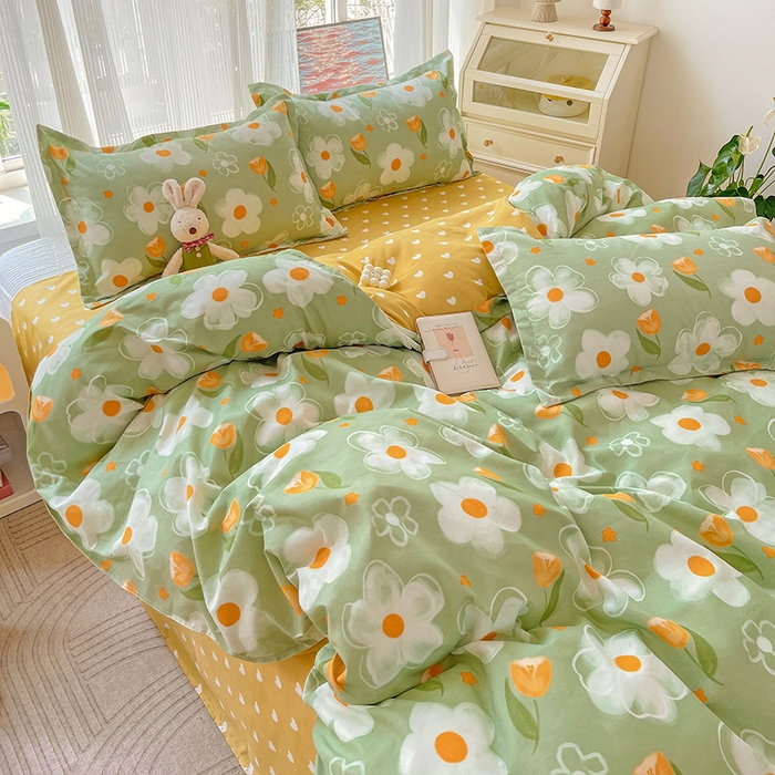 91家纺网 家纺一手货源 找家纺 文黛家居 2025新款植物羊绒小版花四件套 初语