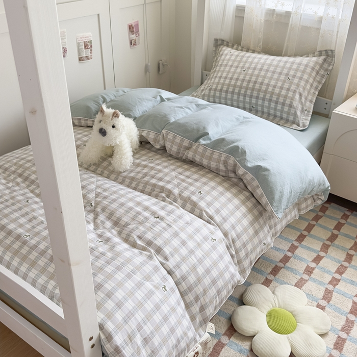 91家纺网 家纺一手货源 找家纺 帕拉美拉 2025新款多功能夏被款被套学生上下铺宿舍三件套被芯六件套童年时光-咖