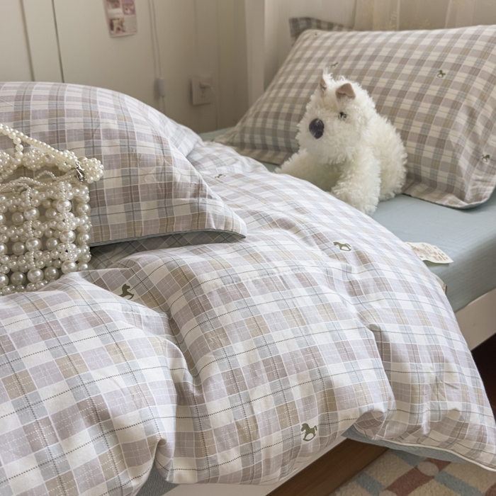 91家纺网 家纺一手货源 找家纺 帕拉美拉 2025新款多功能夏被款被套学生上下铺宿舍三件套被芯六件套童年时光-咖