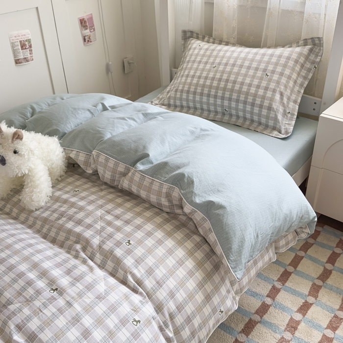 91家纺网 家纺一手货源 找家纺 帕拉美拉 2025新款多功能夏被款被套学生上下铺宿舍三件套被芯六件套童年时光-咖