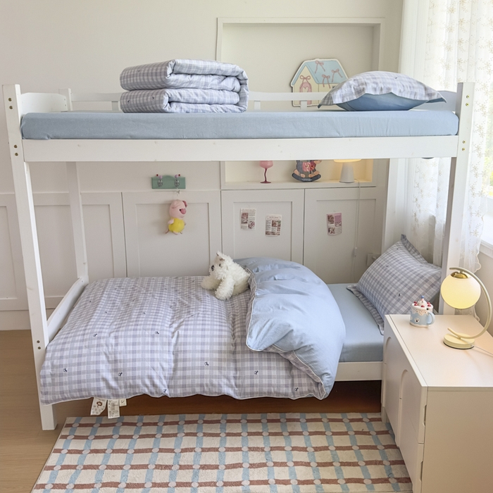 91家纺网 家纺一手货源 找家纺 帕拉美拉 2025新款多功能夏被款被套学生上下铺宿舍三件套被芯六件套童年时光-蓝