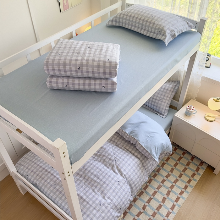 91家纺网 家纺一手货源 找家纺 帕拉美拉 2025新款多功能夏被款被套学生上下铺宿舍三件套被芯六件套童年时光-蓝