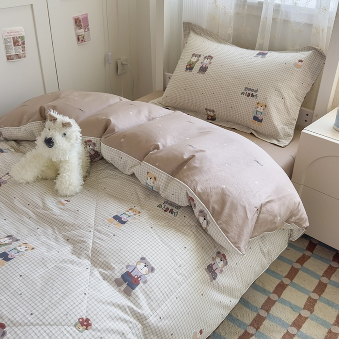 91家纺网 家纺一手货源 找家纺 帕拉美拉 2025新款多功能夏被款被套学生上下铺宿舍三件套被芯六件套小熊系铃