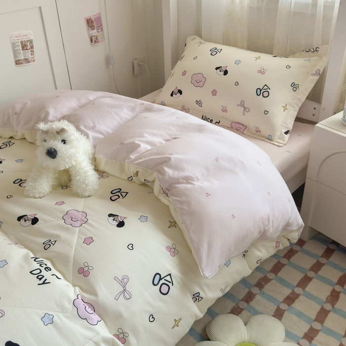 91家纺网 家纺一手货源 找家纺 帕拉美拉 2025新款多功能夏被款被套学生上下铺宿舍三件套被芯六件套圆梦