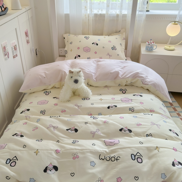 91家纺网 家纺一手货源 找家纺 帕拉美拉 2025新款多功能夏被款被套学生上下铺宿舍三件套被芯六件套圆梦