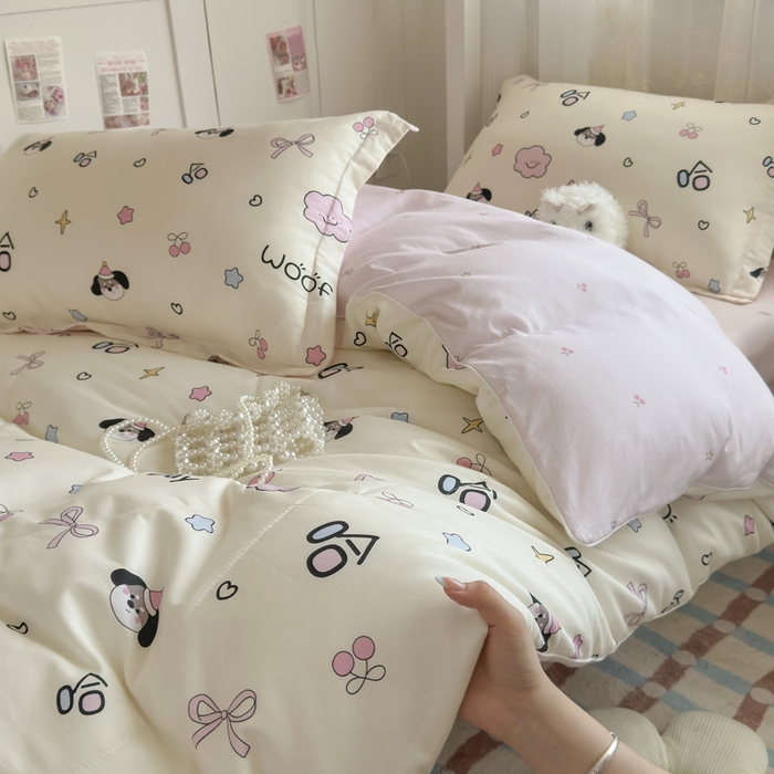 91家纺网 家纺一手货源 找家纺 帕拉美拉 2025新款多功能夏被款被套学生上下铺宿舍三件套被芯六件套圆梦
